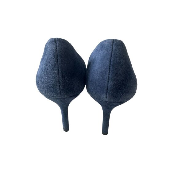 LOUISE ET CIE Blue Suede Bow Heels size 37.5/7.5 - Picture 7 of 9